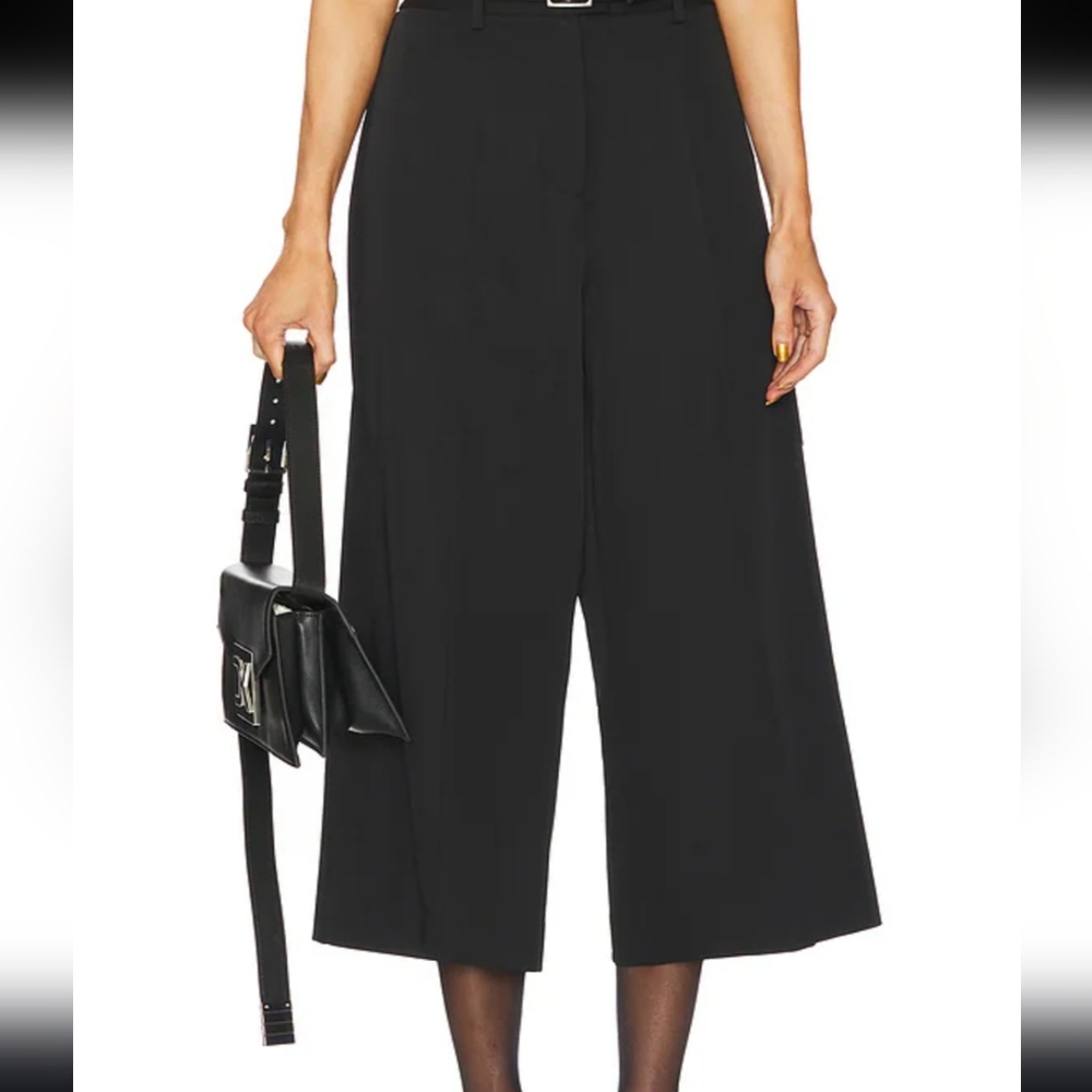 Bailey 44 Revolve Cropped Wide Leg Pants Black Flowy Flared Size Med.